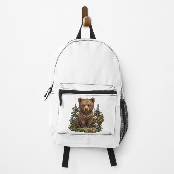 Item preview, Cute Bear Cub Wildflower Vintage Woodland Illustration designed and sold by lovepower.