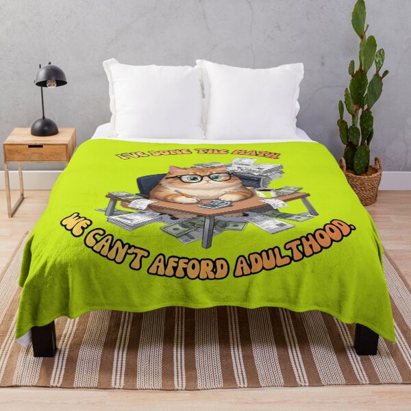 Item preview, Cant Afford Adulthood Math Cat designed and sold by ZeroContextArt.