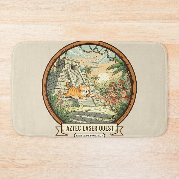Item preview, Aztec Laser Quest Feline Prophecy - History Humor Art designed and sold by codex antique.