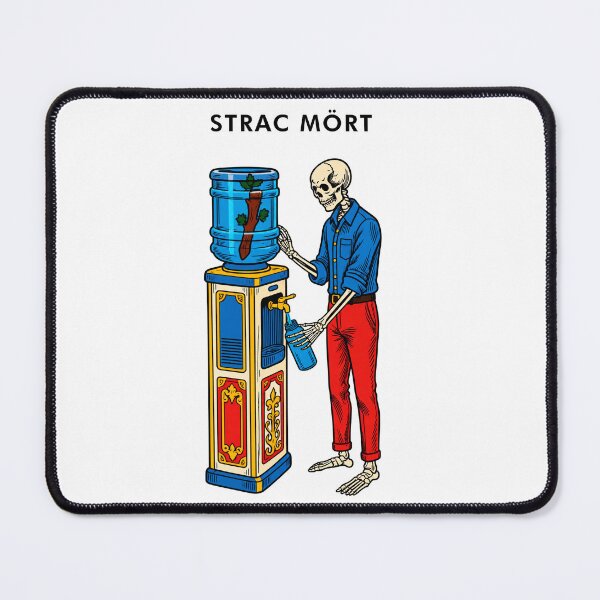 Item preview, Strac Mört – Dead Tired Skeleton at the Water Cooler (Romagnolo Dialect Burnout Humor) designed and sold by T'AL VU?.