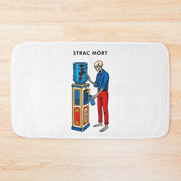 Item preview, Strac Mört – Dead Tired Skeleton at the Water Cooler (Romagnolo Dialect Burnout Humor) designed and sold by T'AL VU?.