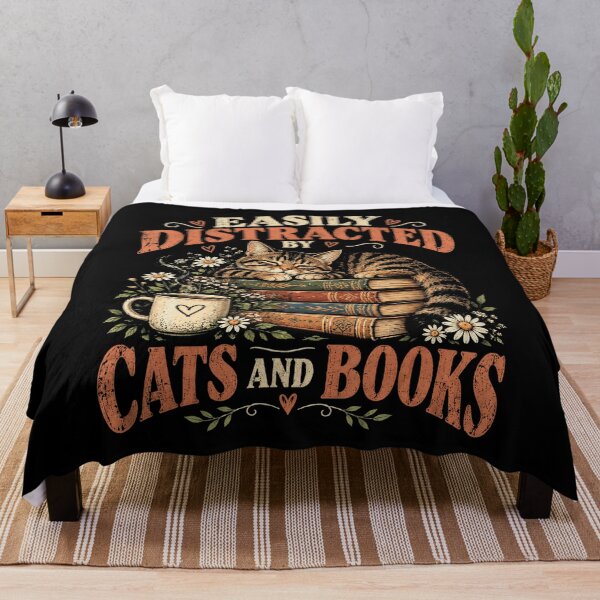 Item preview, Easily Distracted by Cats and Books designed and sold by TadeoNivar.