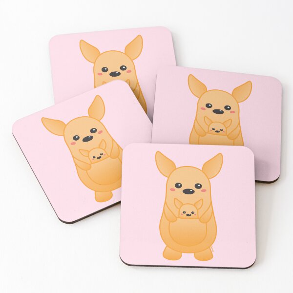 Item preview, Cute Pastel Mama & Baby kangaroo - Kawaii Chibi illustration designed and sold by Agamaji.