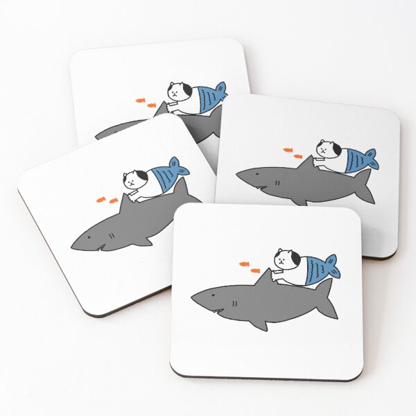 Item preview, a Cat following a shark designed and sold by superbaechoo.