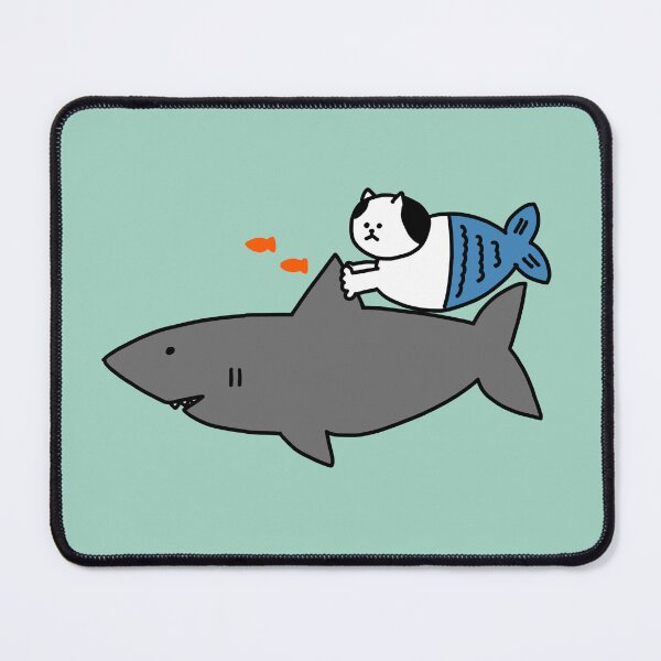 Item preview, a Cat following a shark designed and sold by superbaechoo.