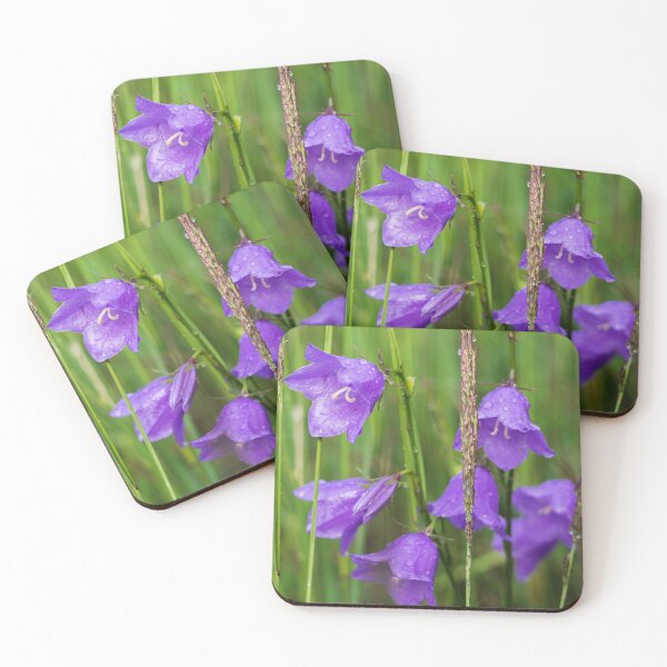 Item preview, Purple Harebell Flowers Raindrops Cottagecore Photo designed and sold by Dzulo.