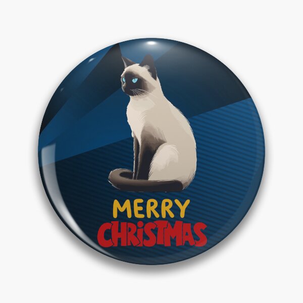 Item preview, Cute Siamese Cat Merry Christmas Holiday Art designed and sold by stormk10.