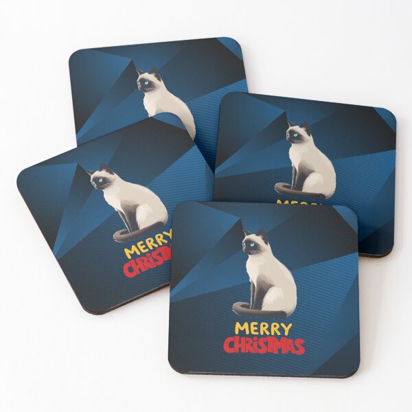 Item preview, Cute Siamese Cat Merry Christmas Holiday Art designed and sold by stormk10.