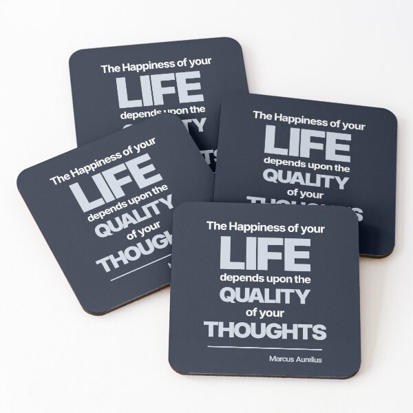 Item preview, The Happiness of Your Life Depends Upon the Quality of Your Thoughts - Marcus Aurelius - Minimalist Style Stoic Quote - Light Version designed and sold by Stoic Core.