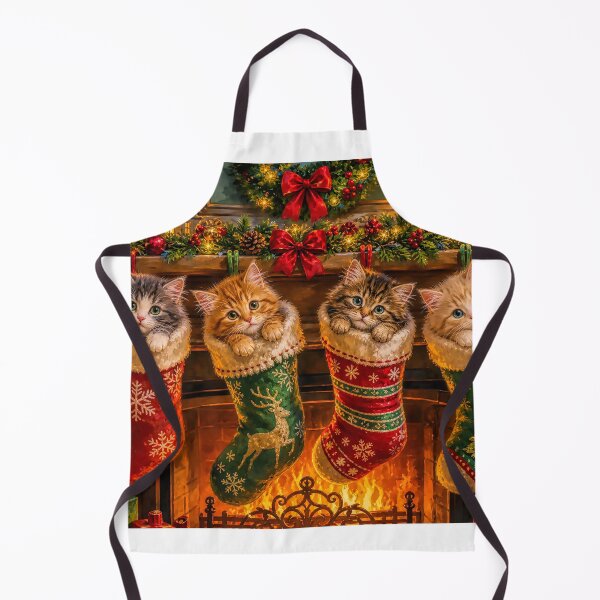 Item preview, Adorable Kittens Peeking from Christmas Stockings Cute Festive Cat Christmas Scene designed and sold by acceleratorhams.