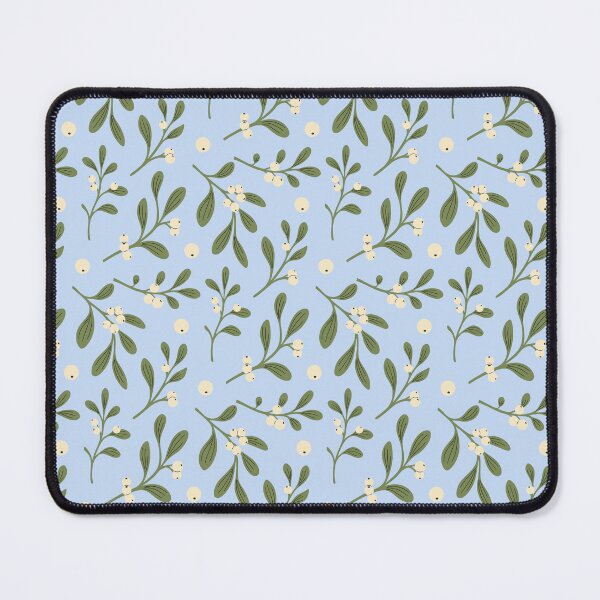 Item preview, Christmas Mistletoe Seamless Pattern with Green Leaves and White Berries designed and sold by AllaMashycheva.