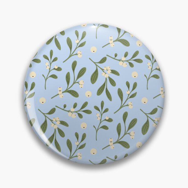 Item preview, Christmas Mistletoe Seamless Pattern with Green Leaves and White Berries designed and sold by AllaMashycheva.