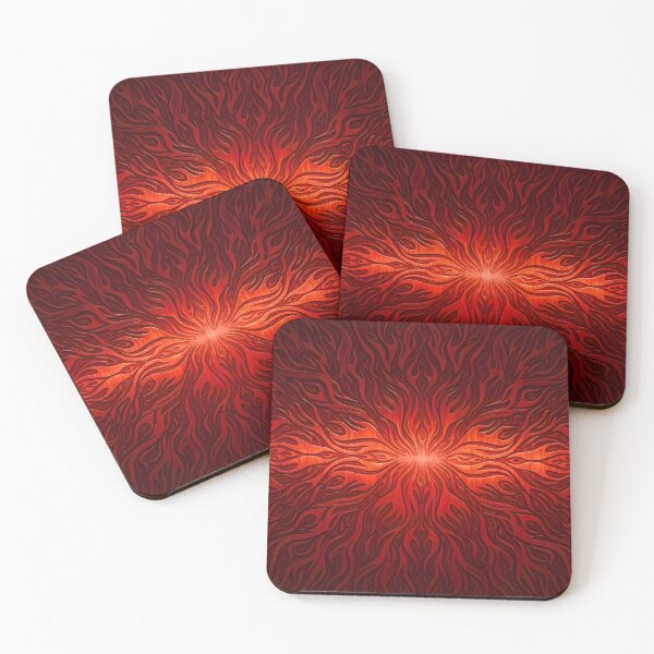 Item preview, Fiery Red Flames Abstract Embossed Metallic Flame Pattern designed and sold by Sybille-Yates.