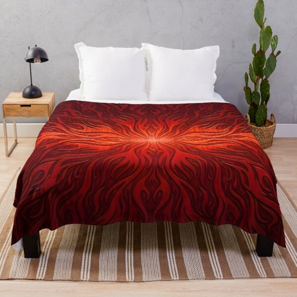 Item preview, Fiery Red Flames Abstract Embossed Metallic Flame Pattern designed and sold by Sybille-Yates.