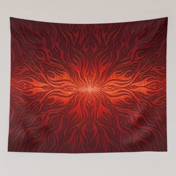 Item preview, Fiery Red Flames Abstract Embossed Metallic Flame Pattern designed and sold by Sybille-Yates.