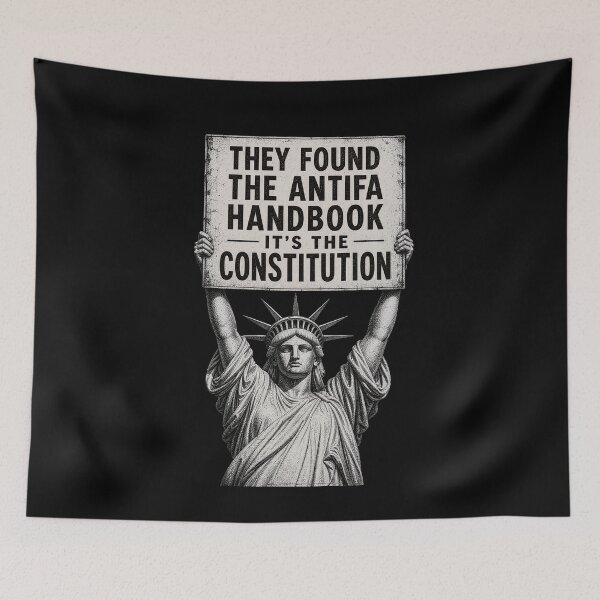 Item preview, Liberty Holding Constitution Sign Sarcastic Political Satire Vintage Statue Graphic designed and sold by Fatherday.