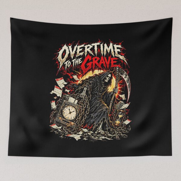 Item preview, Overtime To The Grave Grim Reaper Office Shirt designed and sold by Tong4130.