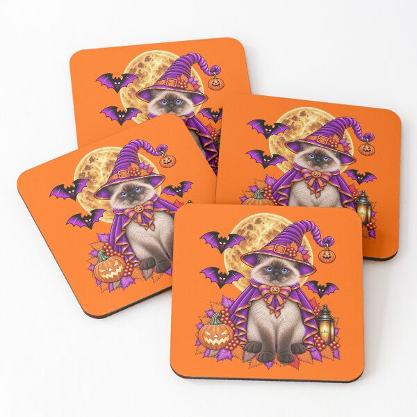 Item preview, Birman Cat Halloween Witch Costume & Spooky Pumpkin designed and sold by PixelsPaws.