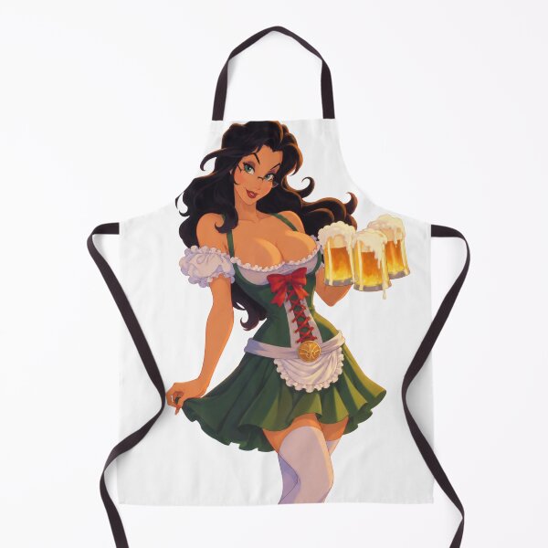 Item preview, Vintage Beer Girl Pin Up – Retro Bavarian Oktoberfest Anime designed and sold by  Hollow Moon Studios..