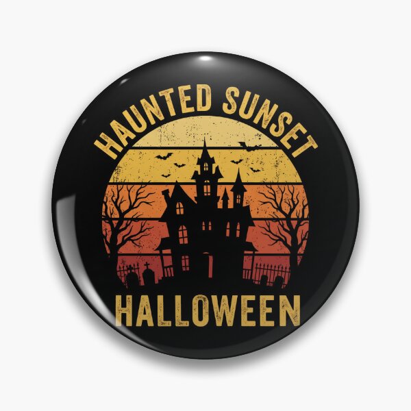 Item preview, Haunted Sunset Retro Halloween House and Bats designed and sold by TadeoNivar.