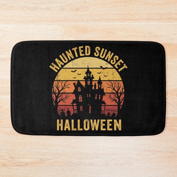Item preview, Haunted Sunset Retro Halloween House and Bats designed and sold by TadeoNivar.