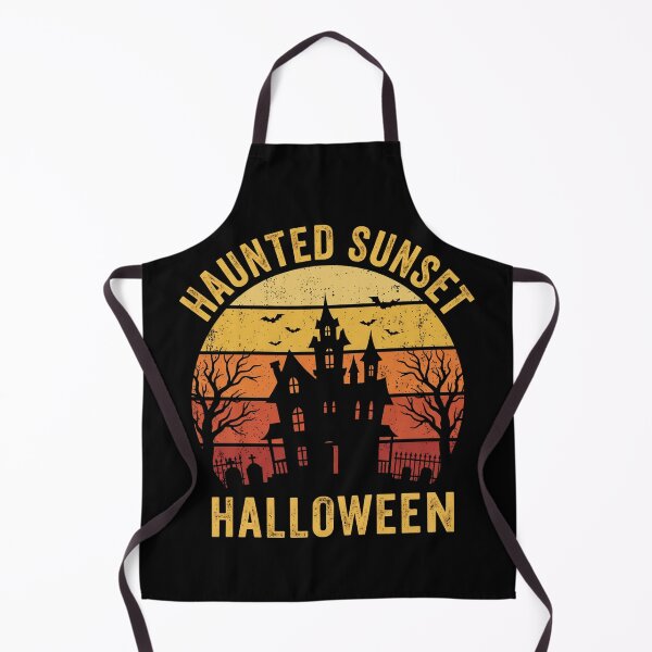 Item preview, Haunted Sunset Retro Halloween House and Bats designed and sold by TadeoNivar.