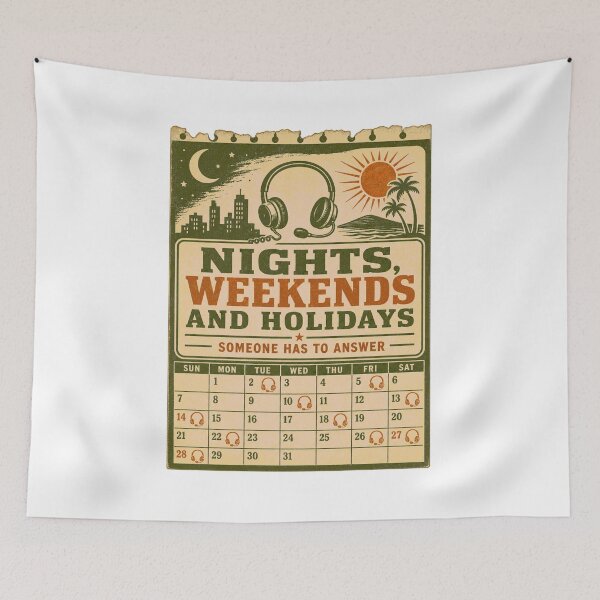 Item preview, Nights Weekends And Holidays Dispatcher Calendar designed and sold by BoosterShop.