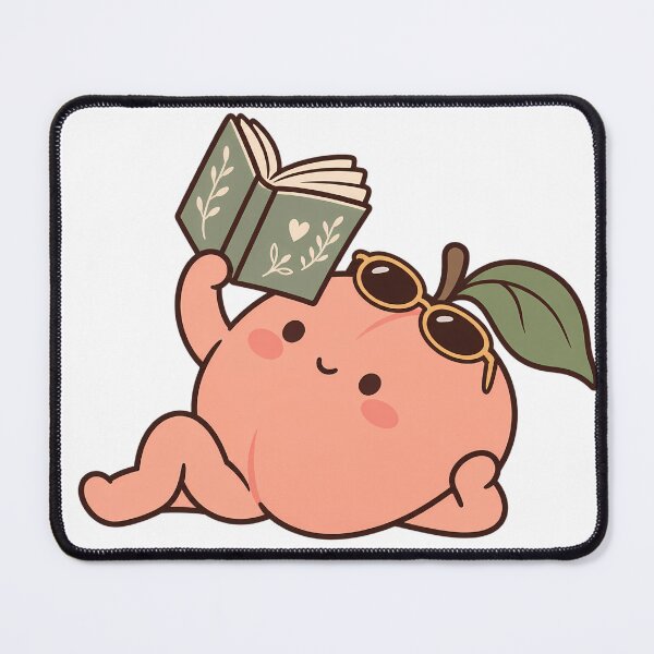 Item preview, Peach Reading in the Sun Cute designed and sold by WhimsyPeachCo.