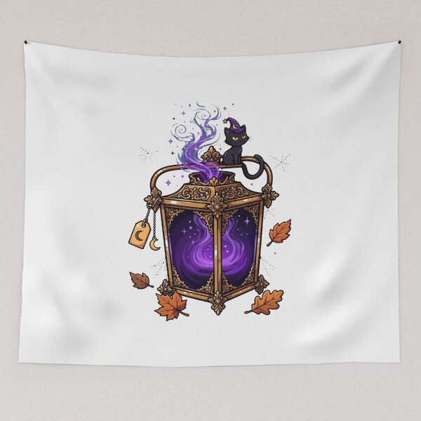 Item preview, Black Cat Witch Lantern designed and sold by LunaGlow Studio.