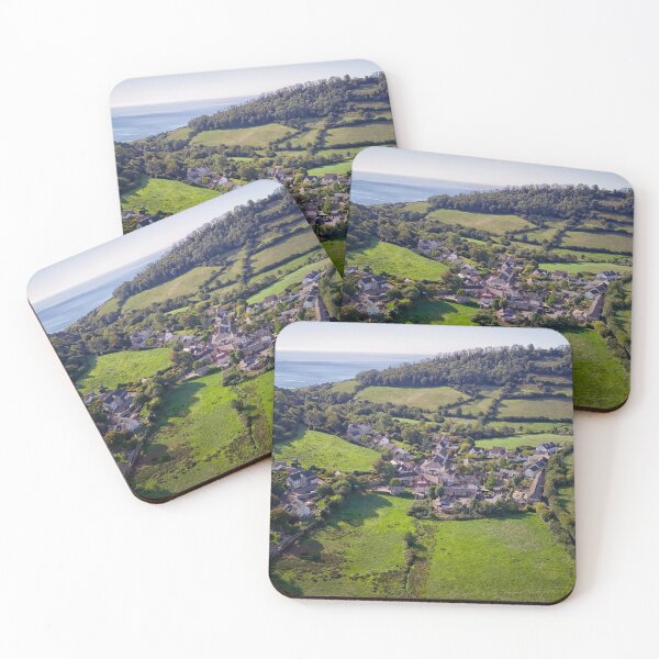 Item preview, Drone view of the village of Branscombe and the coast beyond in Devon England UK designed and sold by John Gilham - Landscape Photography.