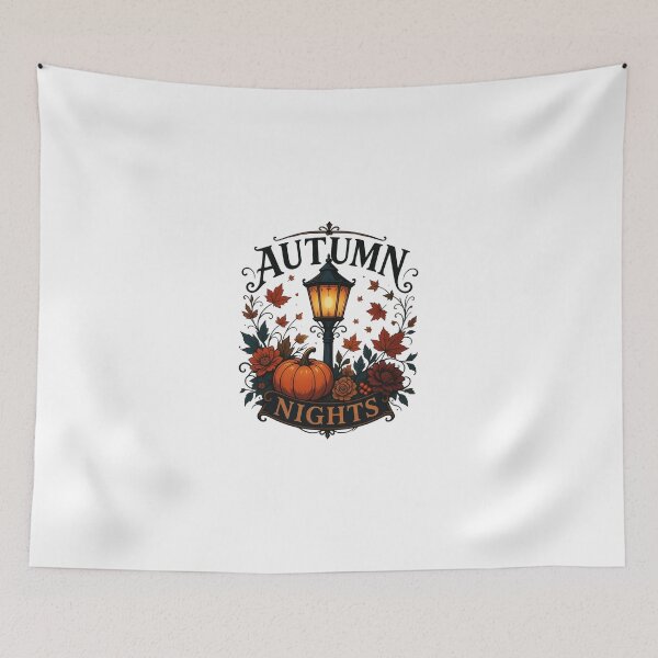 Item preview, Vintage Street Lamp And Pumpkin Autumn Nights Art designed and sold by Créative touche .