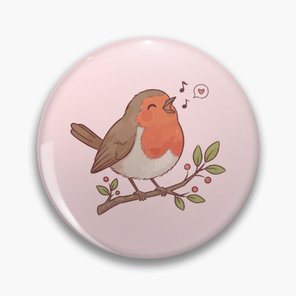 Item preview, Cute Singing European Robin Bird Music Nature Branch designed and sold by Amir Faysal.