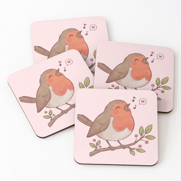 Item preview, Cute Singing European Robin Bird Music Nature Branch designed and sold by Amir Faysal.