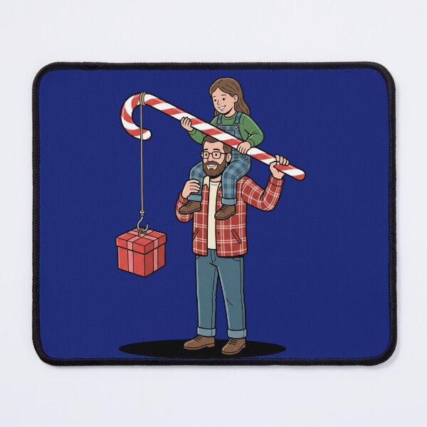 Item preview, Dad Daughter Candy Cane Christmas Fishing Pop Art designed and sold by Rare By Hero.