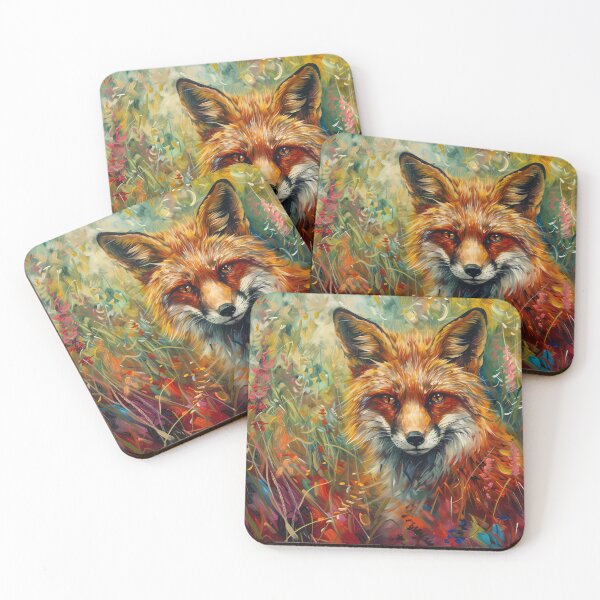 Item preview, Title Wild Fox in a Blooming Meadow Impressionist designed and sold by loirestore.