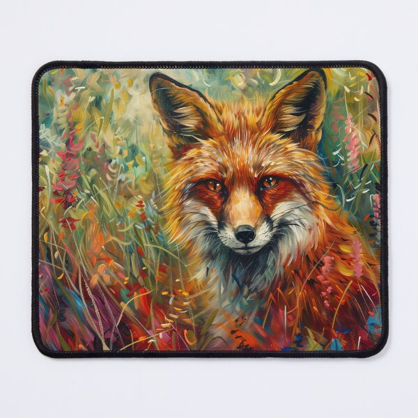 Item preview, Title Wild Fox in a Blooming Meadow Impressionist designed and sold by loirestore.