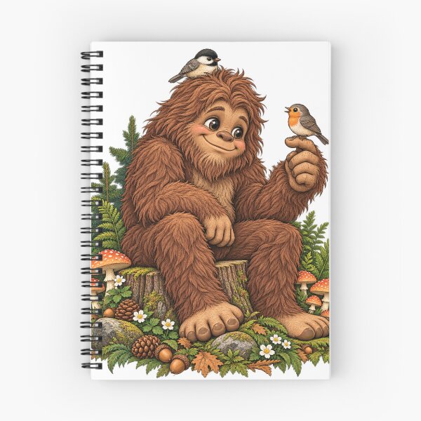 Item preview, Gentle Bigfoot and Forest Songbirds Illustration designed and sold by ZayCreates.