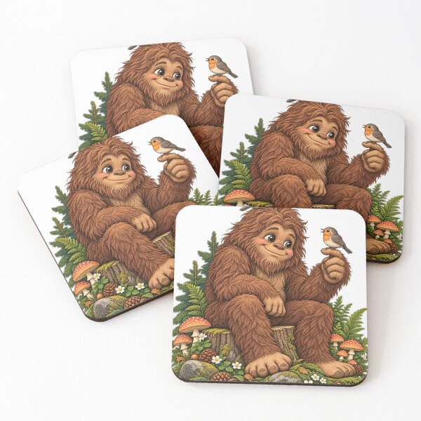 Item preview, Gentle Bigfoot and Forest Songbirds Illustration designed and sold by ZayCreates.