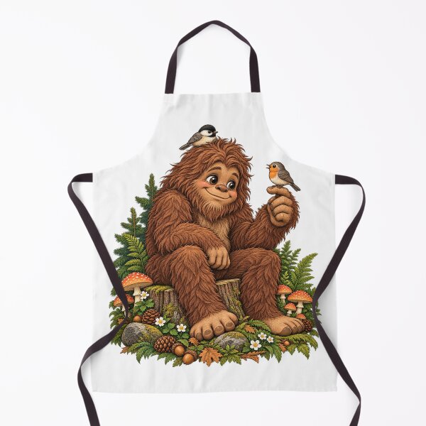 Item preview, Gentle Bigfoot and Forest Songbirds Illustration designed and sold by ZayCreates.