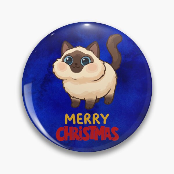 Item preview, Cute Siamese Cat Merry Christmas Holiday Art designed and sold by stormk10.