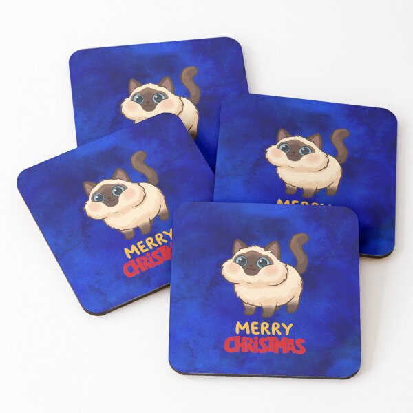 Item preview, Cute Siamese Cat Merry Christmas Holiday Art designed and sold by stormk10.