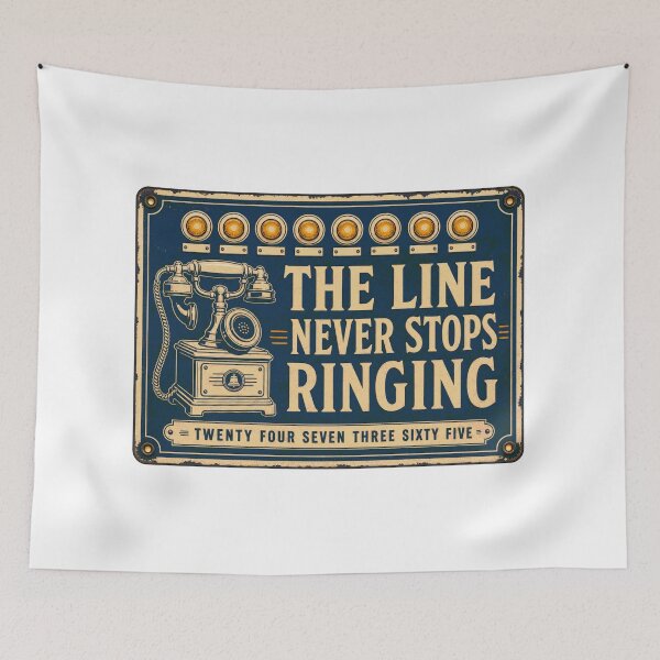 Item preview, The Line Never Stops Ringing Dispatcher Plaque designed and sold by BoosterShop.