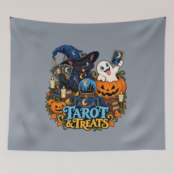 Item preview, Tarot & Treats – Mystic Black Cat Halloween designed and sold by Aimetoi.