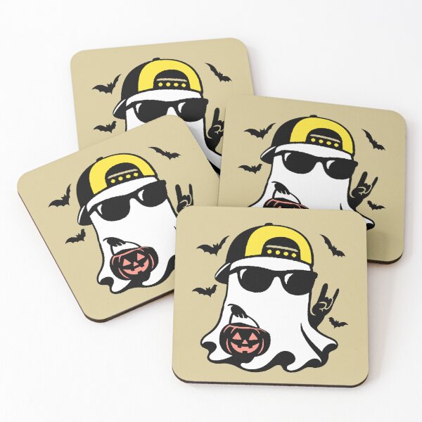 Item preview, Cool Halloween Ghost with Glasses and Rocker Cap designed and sold by AstronautMerch.