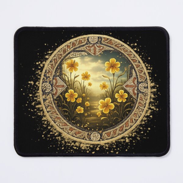 Item preview, The Golden Rosette Elysian Fields - Ancient Mosaic Art designed and sold by codex antique.