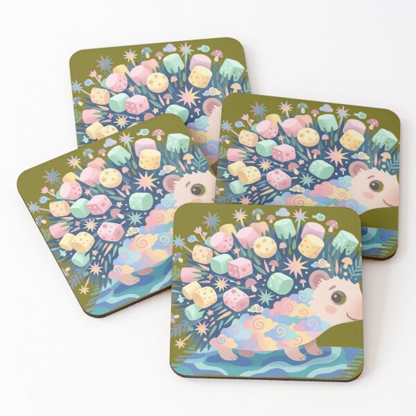 Item preview, Whimsical Pastel Marshmallow Hedgehog Abstract Art designed and sold by ChinzorigBAY.