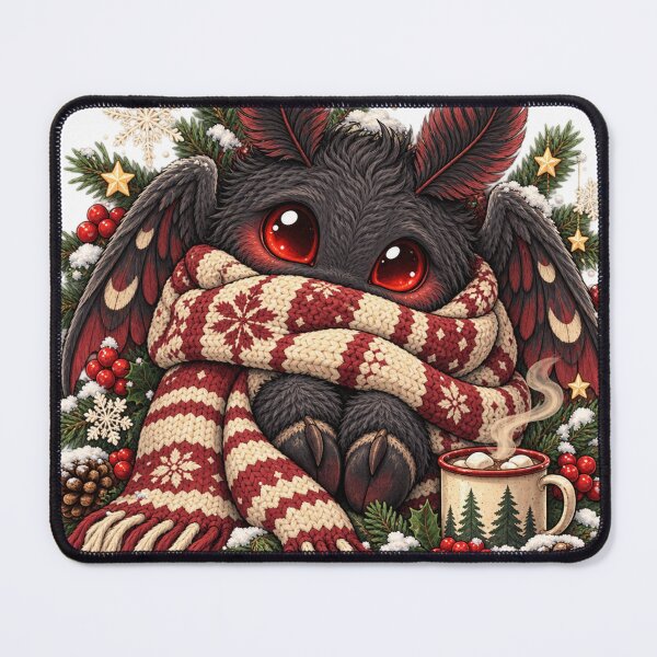 Item preview, Cozy Cryptid Christmas: Cute Baby Mothman Winter Design designed and sold by ZayCreates.
