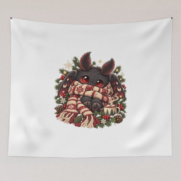 Item preview, Cozy Cryptid Christmas: Cute Baby Mothman Winter Design designed and sold by ZayCreates.