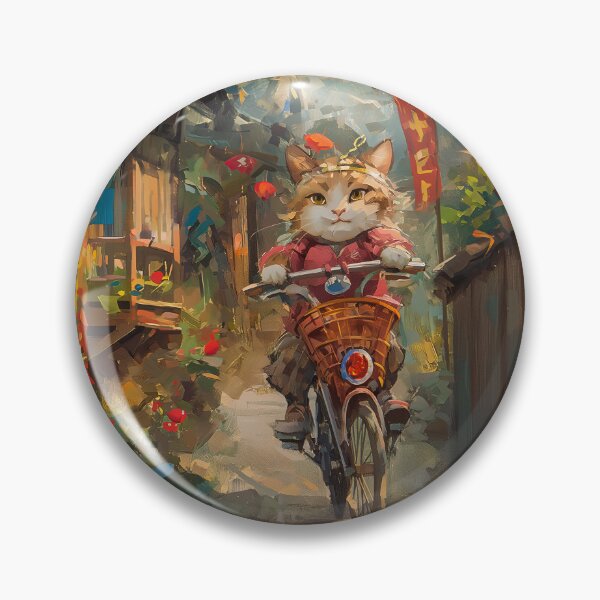 Item preview, Cute Japanese Cat Riding Bicycle designed and sold by loirestore.