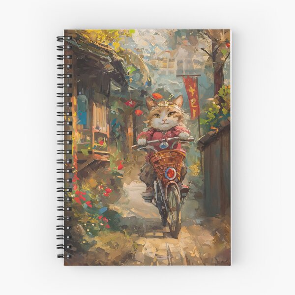Item preview, Cute Japanese Cat Riding Bicycle designed and sold by loirestore.